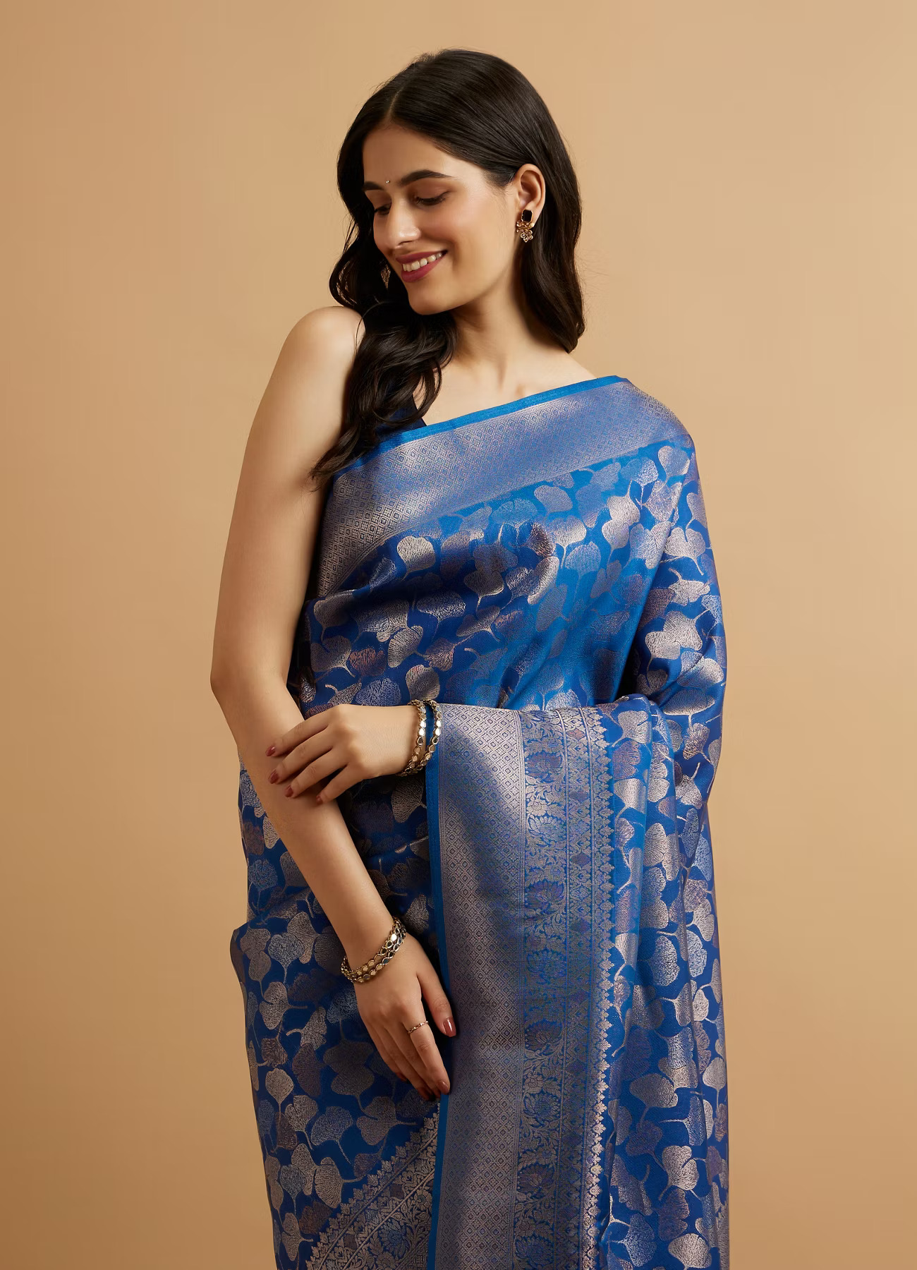 Blue silk saree